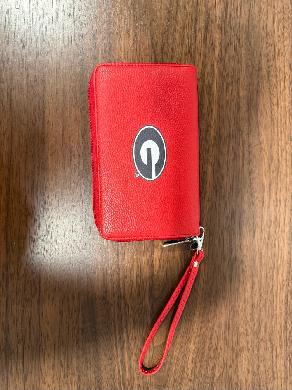 Red Zip Phone Wristlet with Team G Logo